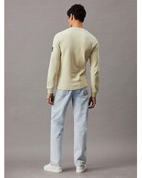Calvin Klein - Slim Wafel-t-shirt Met Lange Mouwen - Lyst
