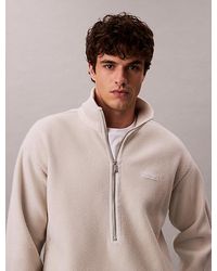 Calvin Klein - Quarter Zip Fleece Jumper - Lyst