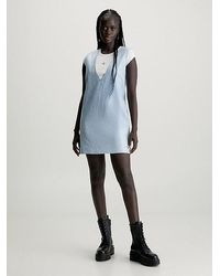 Calvin Klein - Denim Mini-jurk Met Lovertjes - Lyst