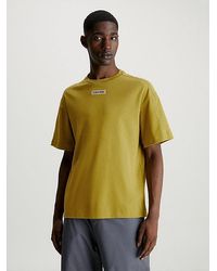 Calvin Klein - Logo-T-Shirt aus Baumwolle mit Netzstruktur - Lyst