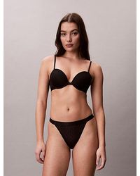 Calvin Klein - Thong Microfibre Lace - Lyst