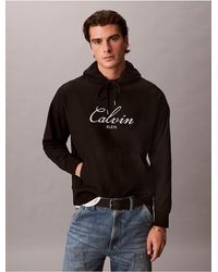 Calvin Klein - Calvin Klein Premium Terry Script Logo Hoodie - Lyst