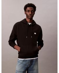 Calvin Klein - Sweat À Capuche En Tissu Éponge De Coton Avec Insigne - Lyst