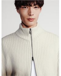 Calvin Klein - Ribbed Zip Sweater - Lyst