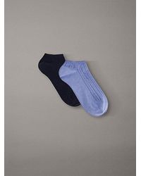 Calvin Klein - 2 Pack Soft Stretch Stripe Trainer Socks - Lyst