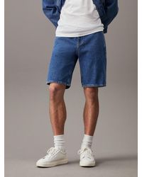 Calvin Klein - Denim Trouser Shorts - Lyst