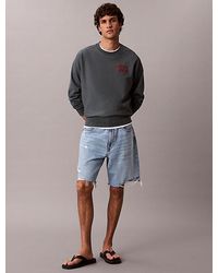 Calvin Klein - Jeans Premium Cotton Terry Logo Sweatshirt - Lyst
