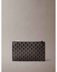 Calvin Klein - Monogram Logo Top Zip Card Holder - Lyst