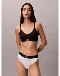 Calvin Klein - Unlined Bralette Graphic Monogram Microfibre Stretch - Lyst
