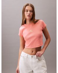 Calvin Klein - Monologo Baby Tee - Lyst