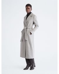 Calvin Klein Walker Wool Overcoat - White