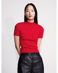 Calvin Klein - Slim T-Shirt Met Cut-Out En Ronde Hals - Lyst