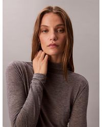 Calvin Klein - Top Slim Con Collo A Lupetto - Lyst