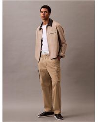 Calvin Klein - Cotton Stretch Straight Fit Cargo Trousers - Lyst