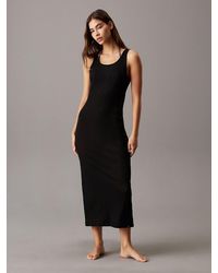 Calvin Klein - Rib Jersey Maxi Beach Dress - Lyst