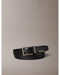 Calvin Klein - Reversible Snake Effect Leather Belt - Lyst