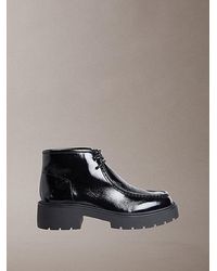 Calvin Klein - Jeans Leather Chunky Heeled Desert Boots - Lyst