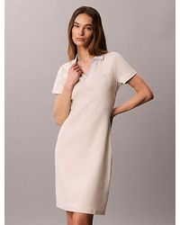Calvin Klein - Jeans Slim Ribbed Cotton Polo Dress - Lyst