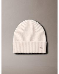 Calvin Klein - Wool Blend Signature Logo Beanie - Lyst