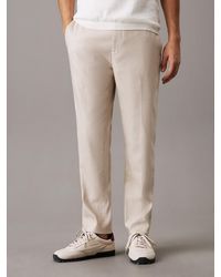 Calvin Klein - Tapered Linen Lyocell Trousers - Lyst