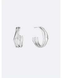 Calvin Klein - Sculptural Fluid Shape Hoop Earrings - Lyst