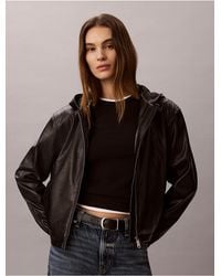 Calvin Klein - Jeans Faux Leather Hooded Jacket - Lyst