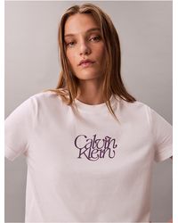Calvin Klein - Calvin Klein Script Logo Graphic Slim T-Shirt - Lyst