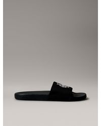 Calvin Klein - Tongs Profilées En Toile Avec Logo - Lyst