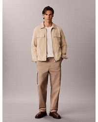 Calvin Klein - Jeans Straight Cotton Twill Cargo Trousers - Lyst