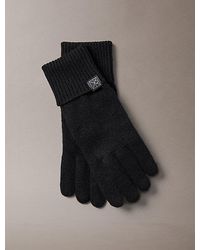 Calvin Klein - Cashmere Emblem Logo Gloves - Lyst