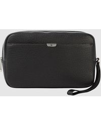 Calvin Klein Bolsa de aseo de piel - Negro