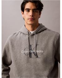 Calvin Klein - Calvin Klein Monogram Logo Fleece Hoodie - Lyst