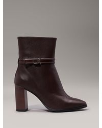 Calvin Klein - Leather Heeled Ankle Boots - Lyst