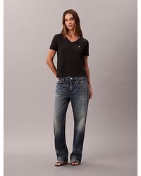 Calvin Klein - Jeans Relaxed Monogram V Neck T-Shirt - Lyst