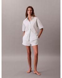 Calvin Klein - Cotton Poplin Shorts Pyjama Set - Lyst