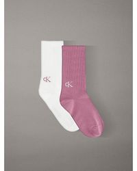 Calvin Klein - Jeans 2 Pack Logo Tab Crew Socks - Lyst