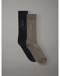 Calvin Klein - 2 Pack Logo Check Crew Socks - Lyst