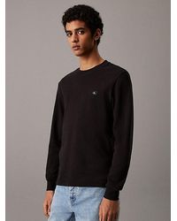 Calvin Klein - Slim Wafel-T-Shirt Met Lange Mouwen - Lyst