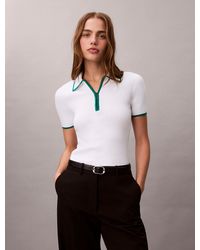 Calvin Klein - Quarter Zip Classic Polo Shirt - Lyst