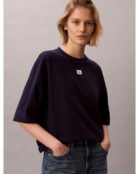 Calvin Klein - Oversized Cotton Badge T-Shirt - Lyst