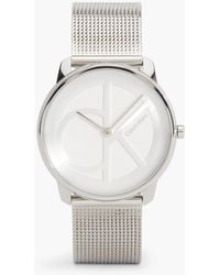 Calvin Klein - Monogram Logo Mesh Bracelet Watch - Lyst