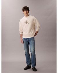 Calvin Klein - Premium Badstof Relaxed Sweatshirt Met Monogram-Logo - Lyst