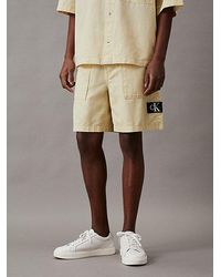Calvin Klein - Shorts de lino y algodón - Lyst