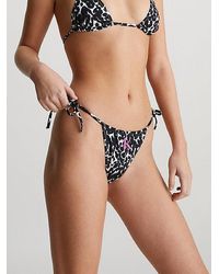 Calvin Klein - Bikinibroekjes Met Strikbandjes - Ck Leopard - Lyst