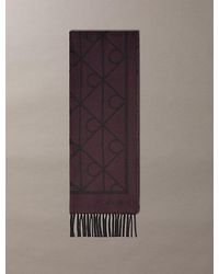 Calvin Klein - Soft Two Tone Emblem Logo Scarf - Lyst