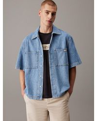 Calvin Klein - Relaxed Denim Short Sleeve Shirt - Lyst