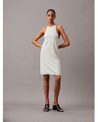 Calvin Klein - Vestido de tirantes de canalé de lyocell suave - Lyst