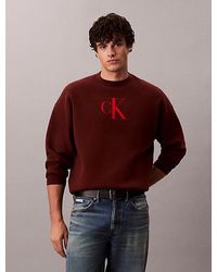 Calvin Klein - Jeans Cotton Blend Monogram Logo Relaxed Jumper - Lyst