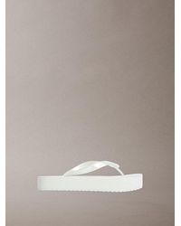 Calvin Klein - Pearlised Platform Flip Flops - Lyst