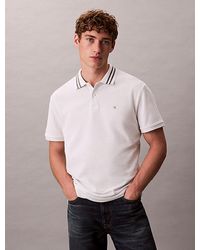 Calvin Klein - Jeans Monogram Pique Tipped Classic Polo Shirt - Lyst